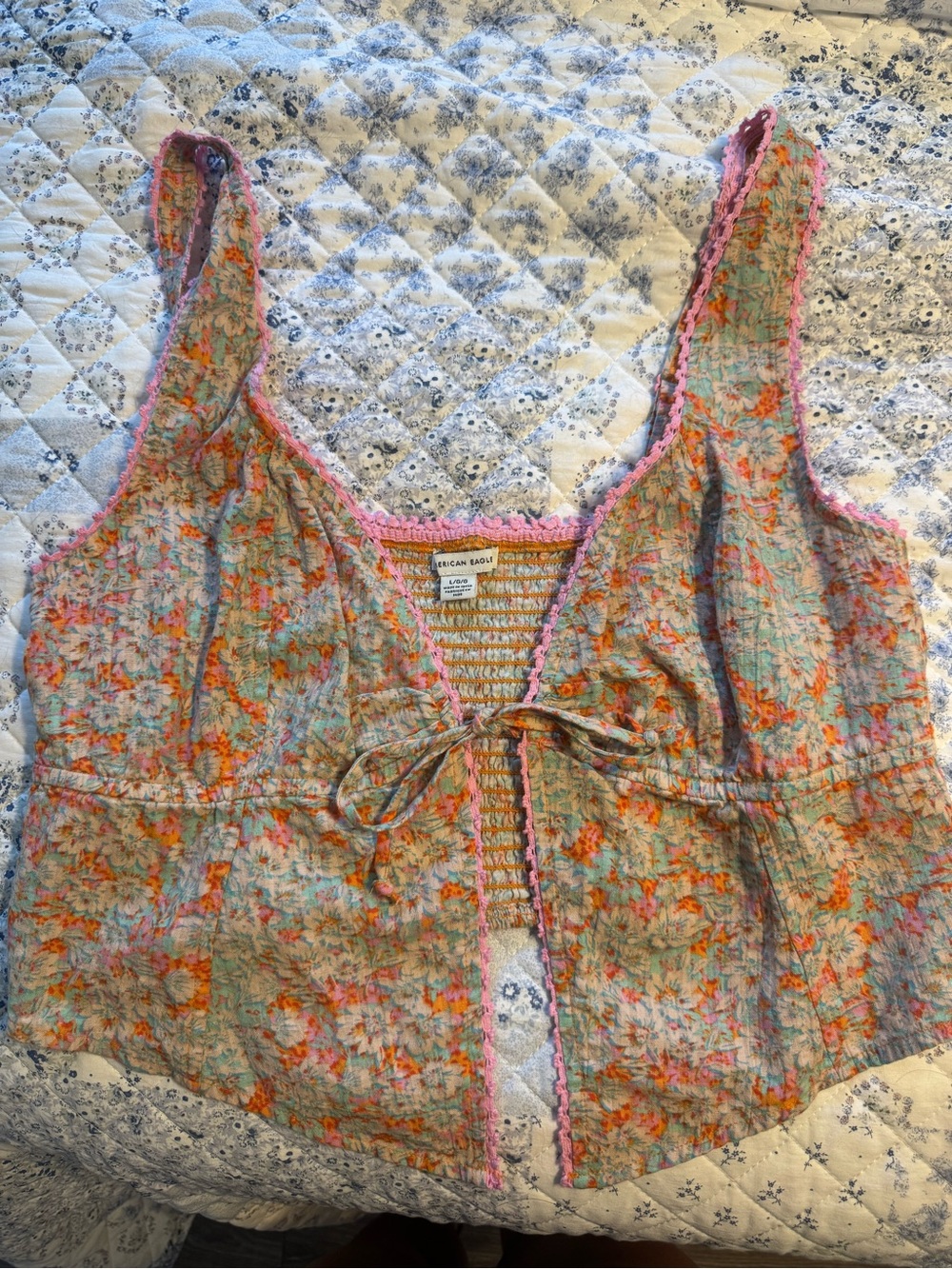 NWT American Eagle Tie Front Tank - Picture 2 of 5